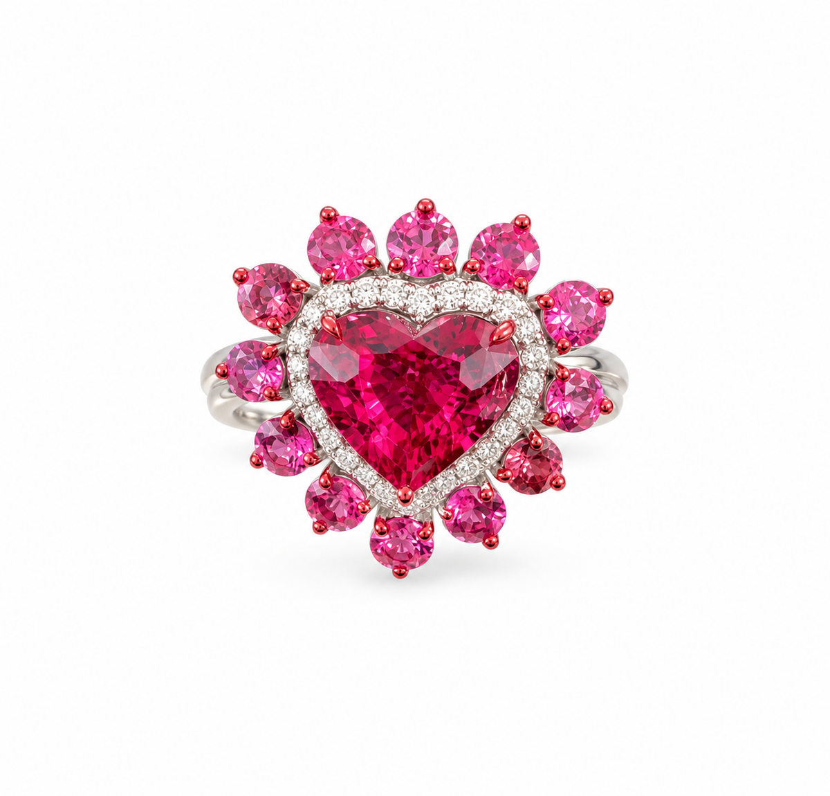 Rubellite Heart Ring