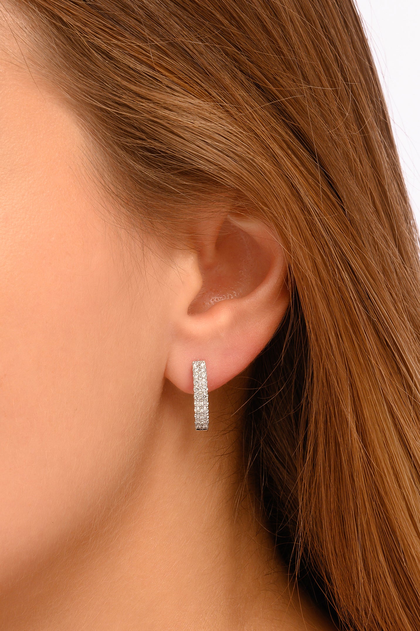 Doubled Lined Diamond Hoops