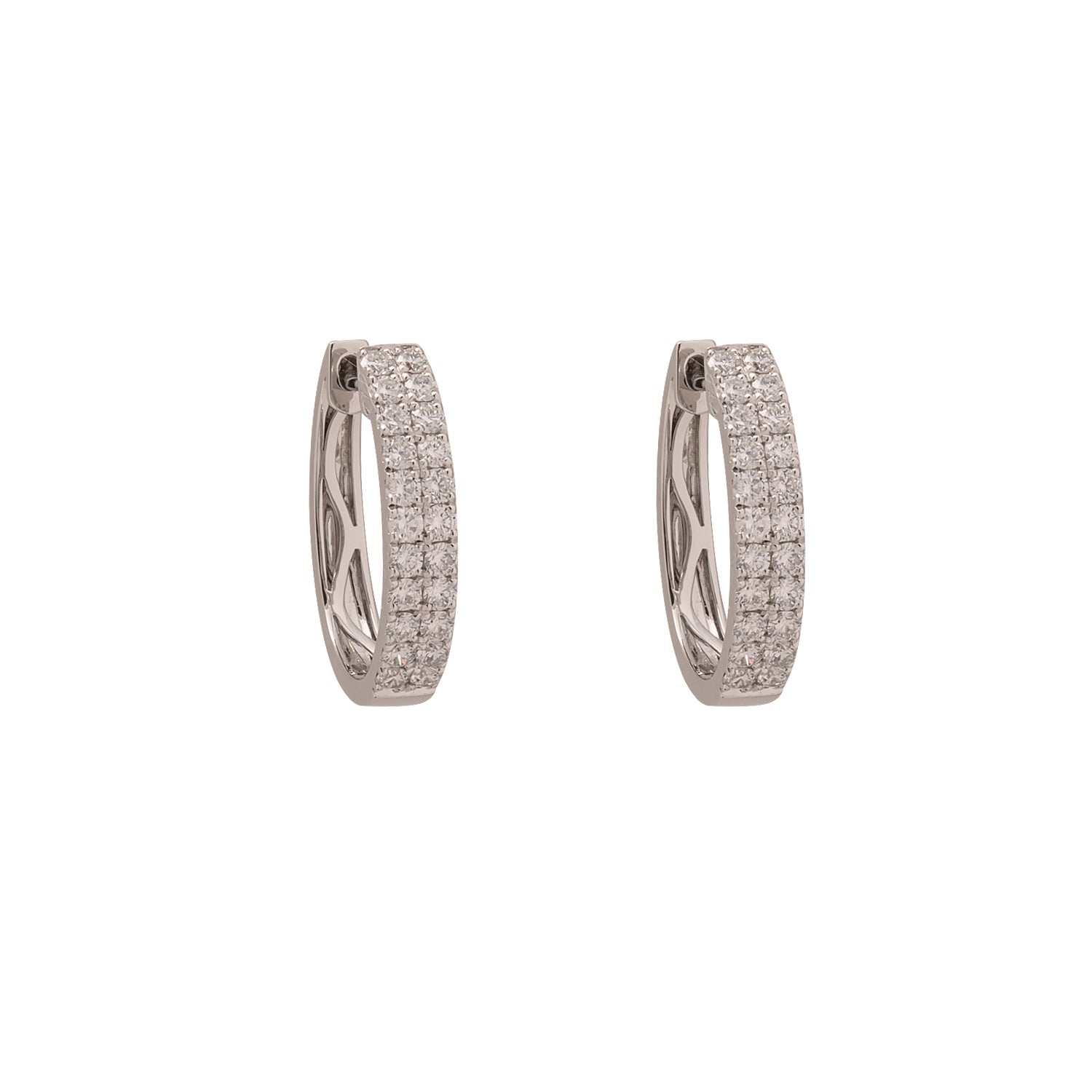Doubled Lined Diamond Hoops