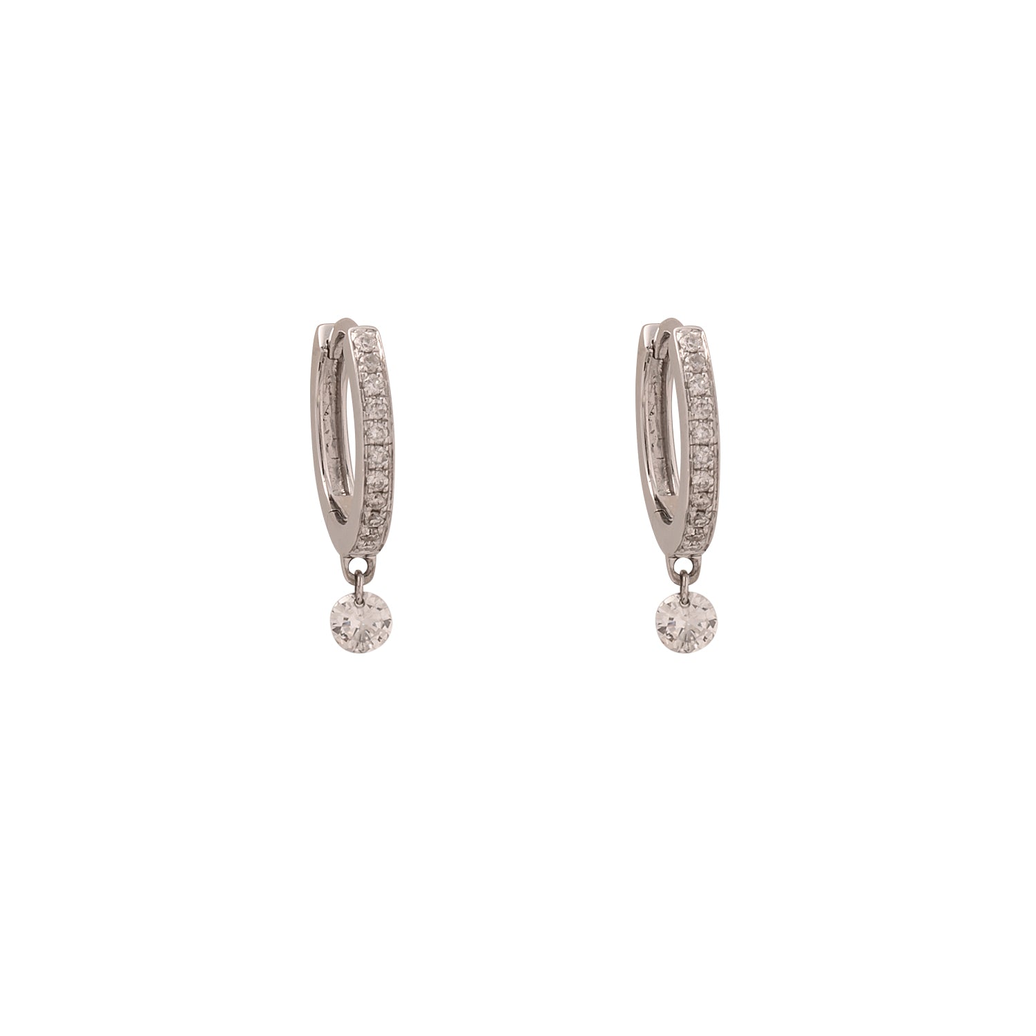 Diamond Hoops with Dangle