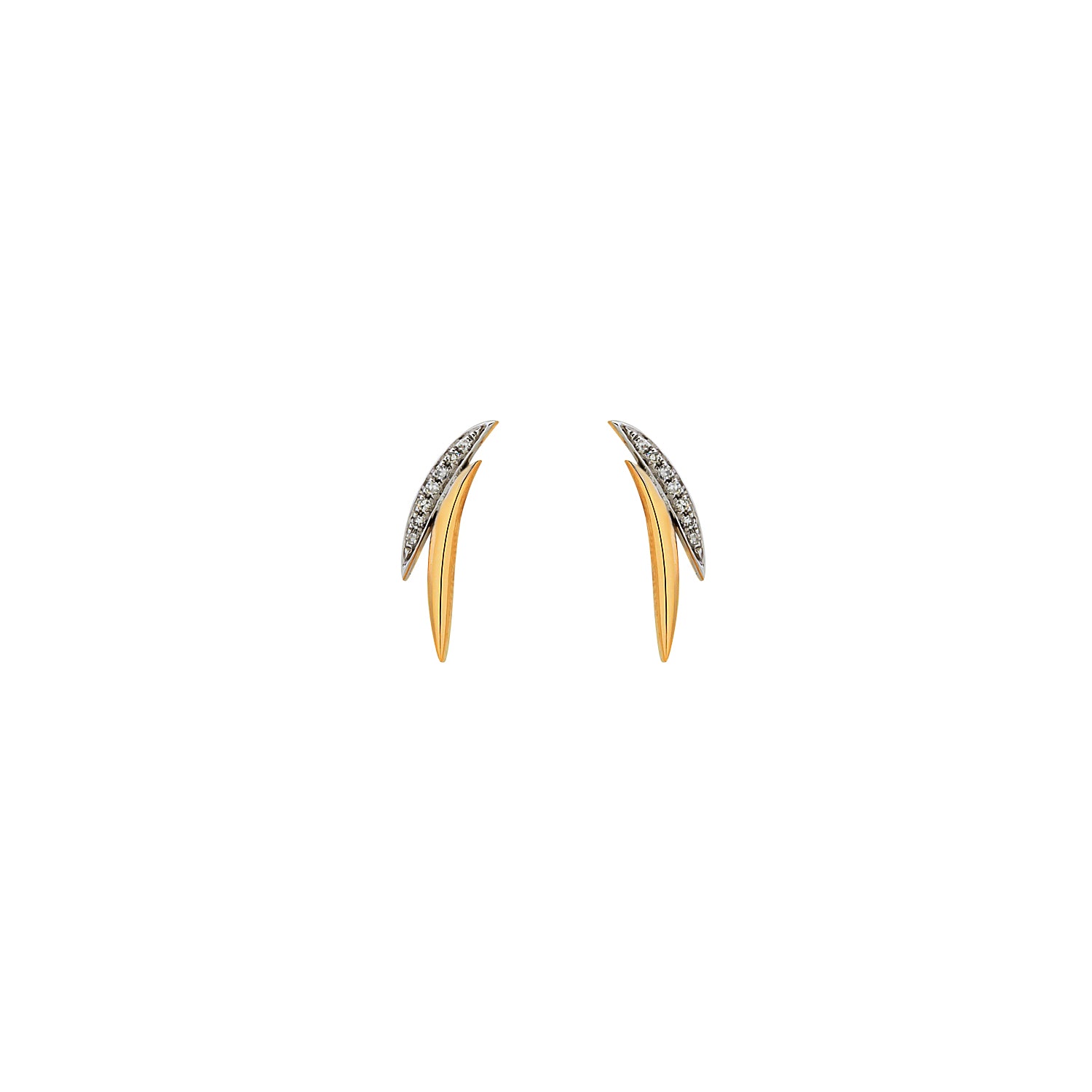 Slim Diamond Leaf earrings