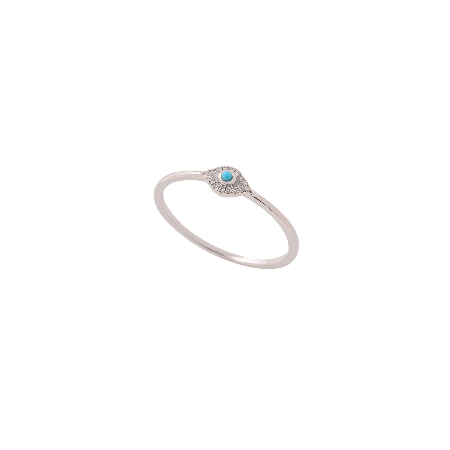 Evil Eye diamond ring & turquoise