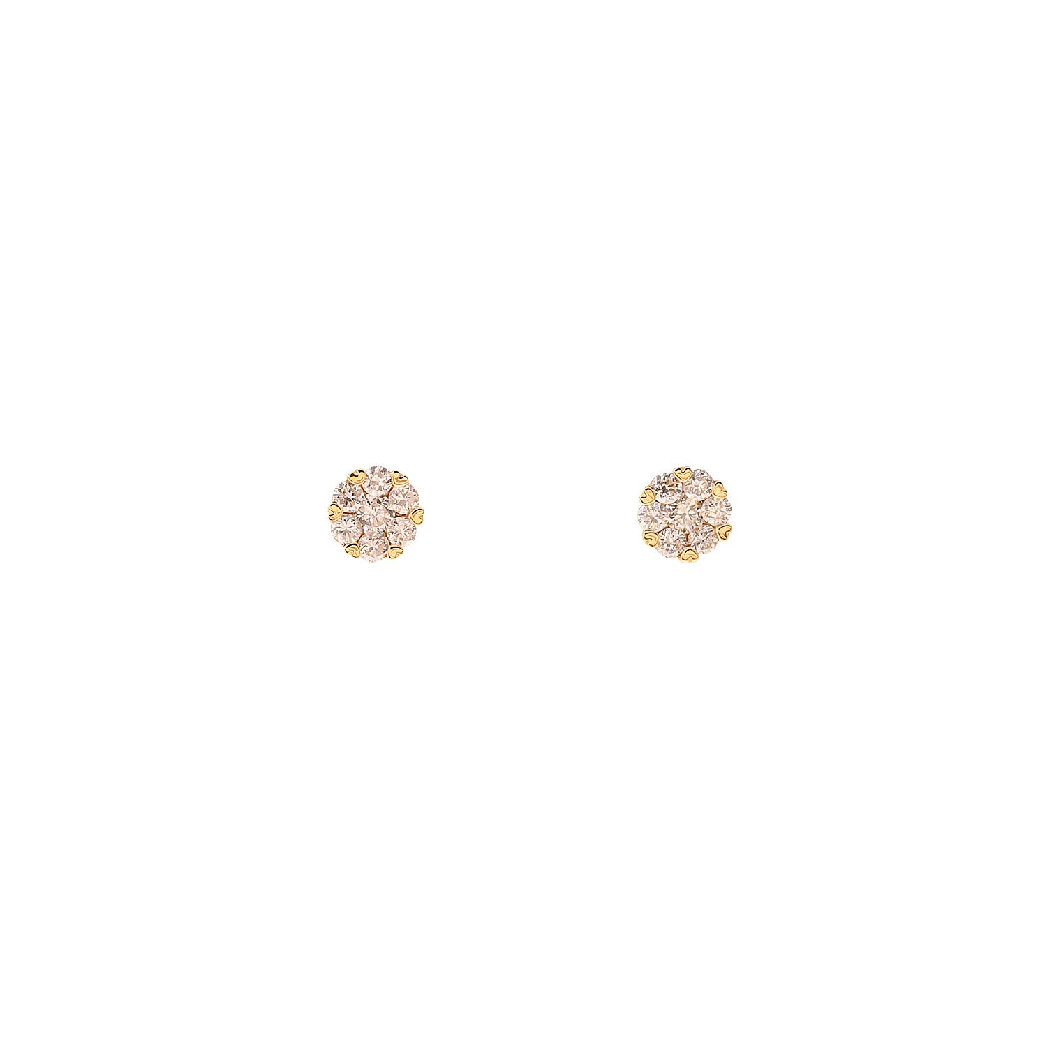 Multi Diamond Stud Earrings