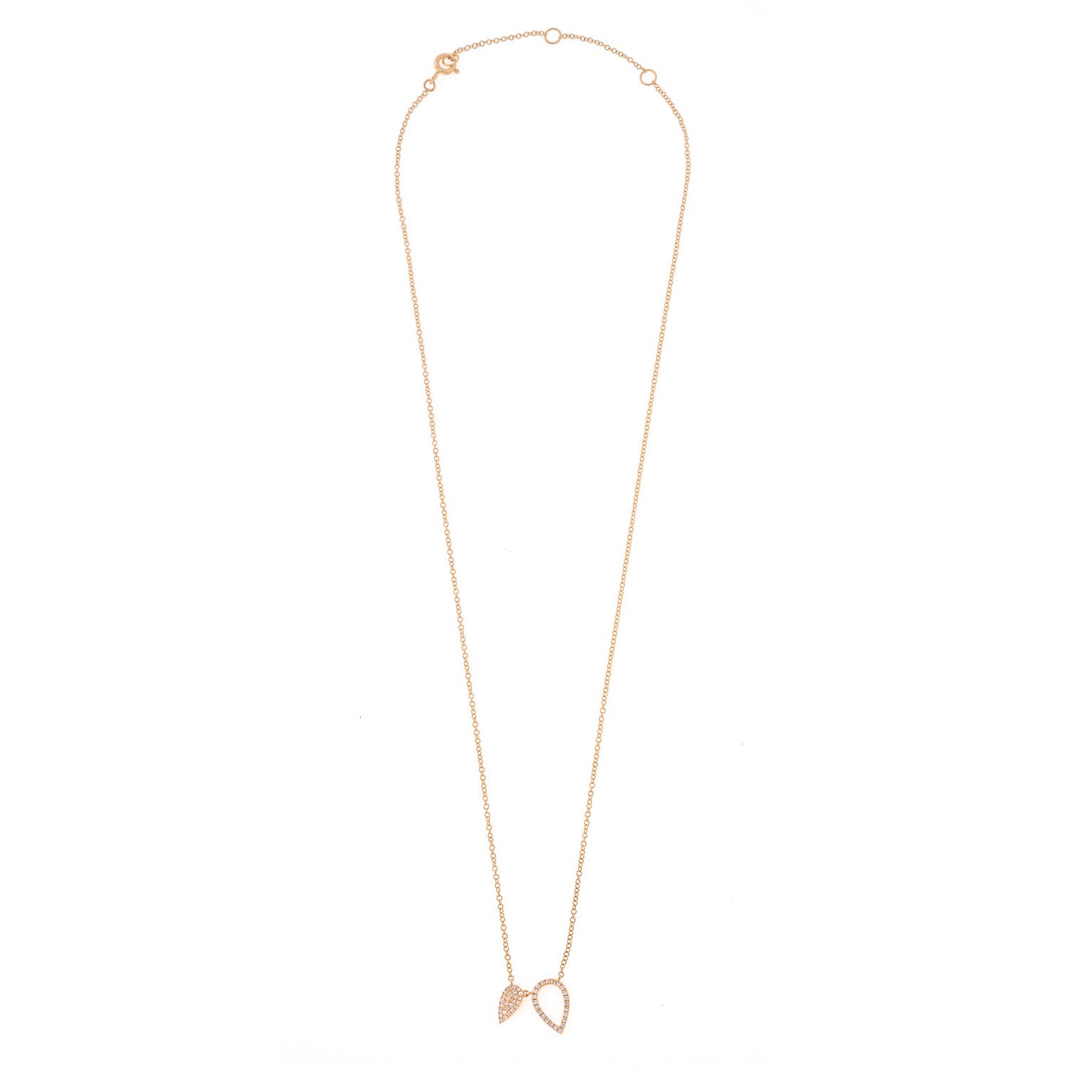 Gold Tear Necklace with Diamonds