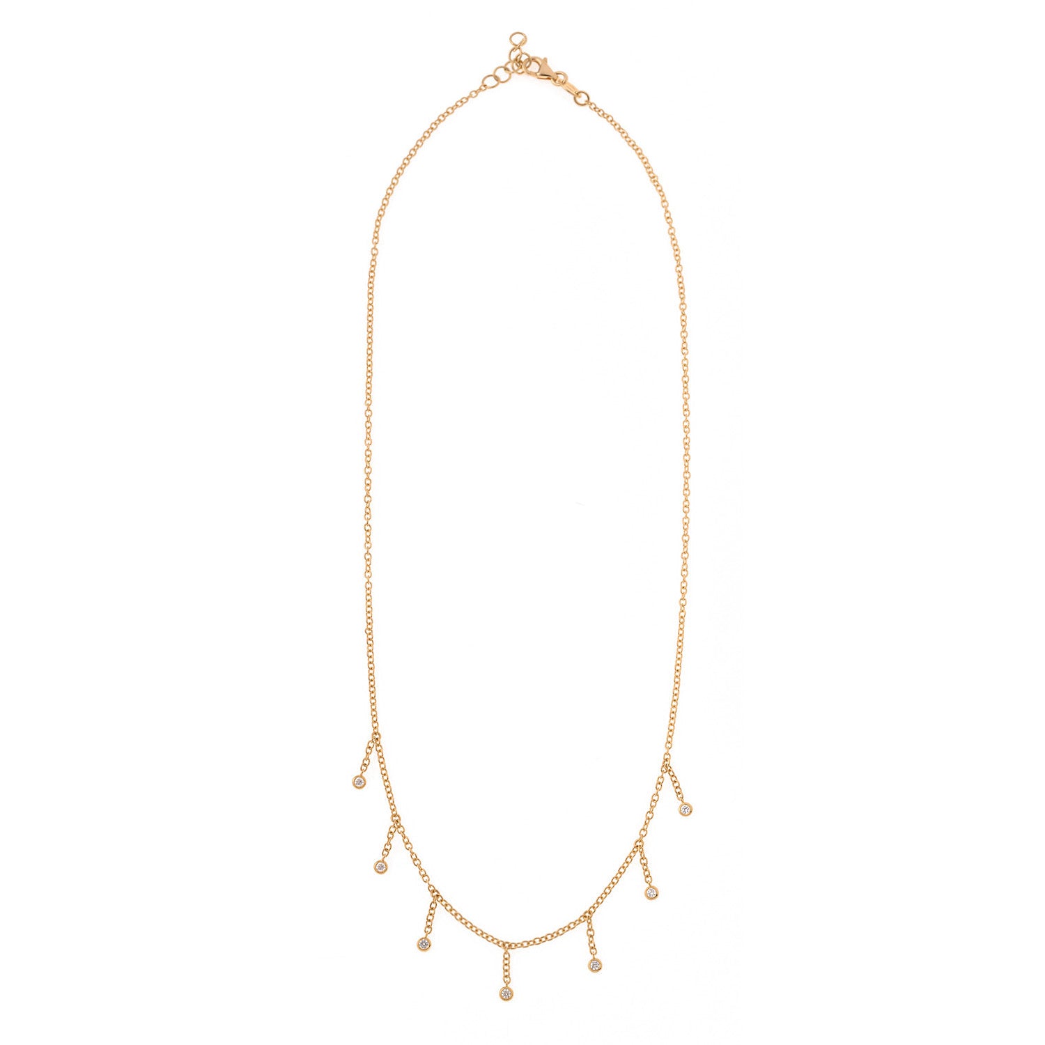 Gold Dangle Necklace with Diamonds