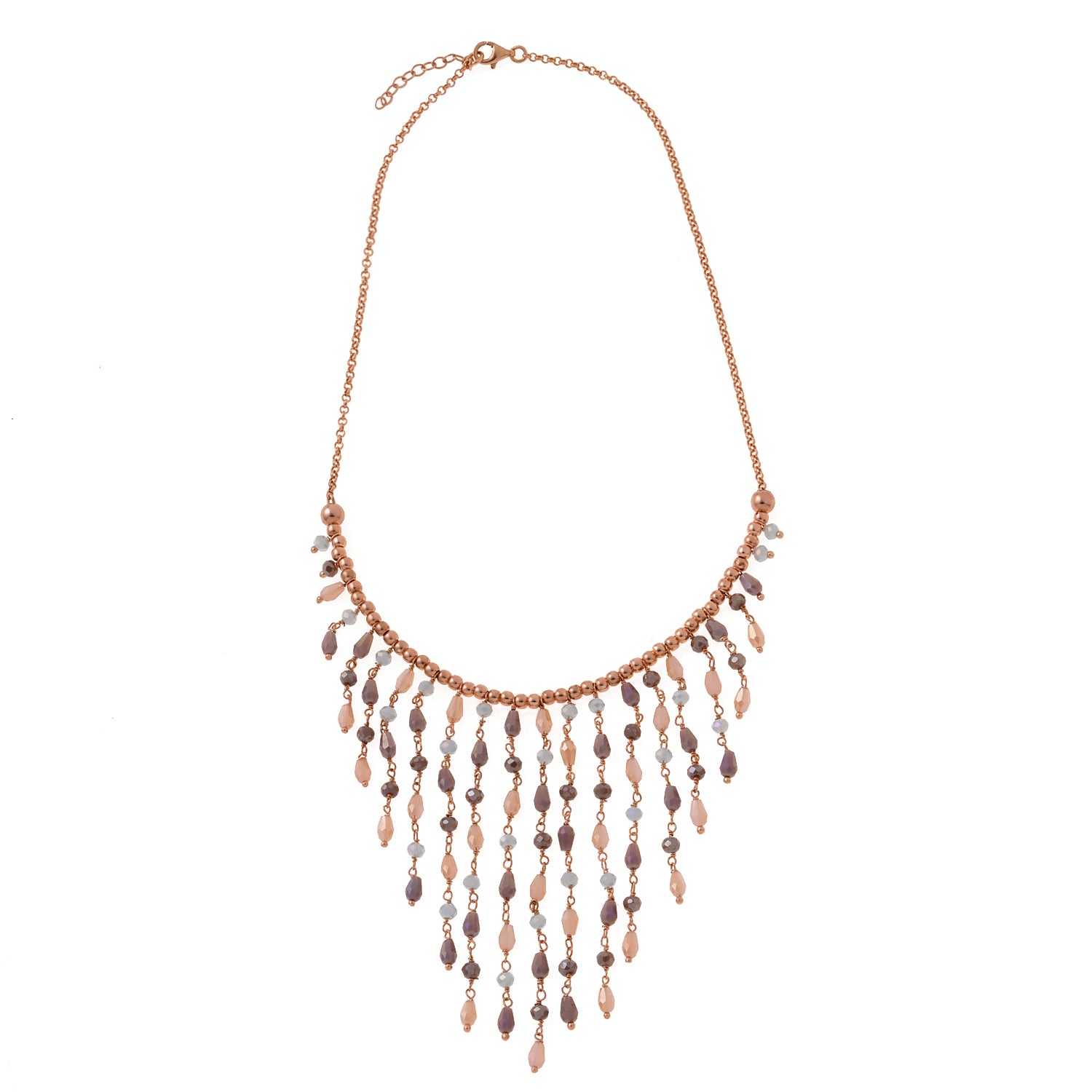 Multi-coloured Stones Drapped Necklace