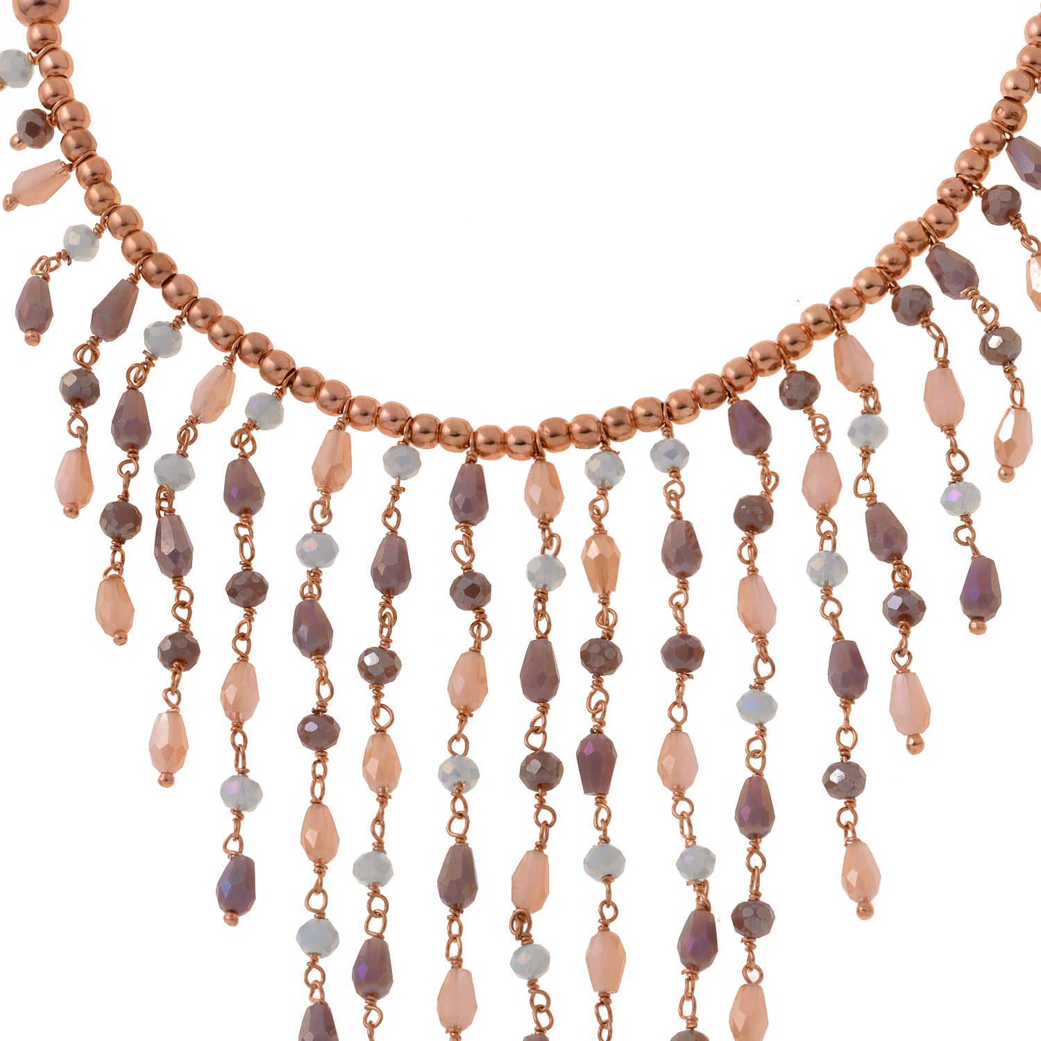 Multi-coloured Stones Drapped Necklace