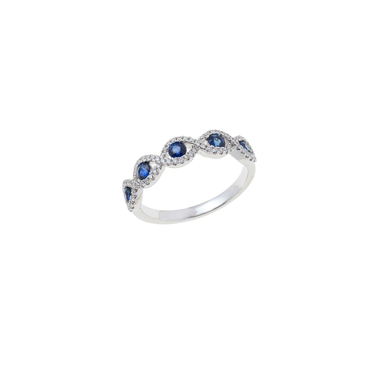 Sapphire & Diamond half eternity Ring