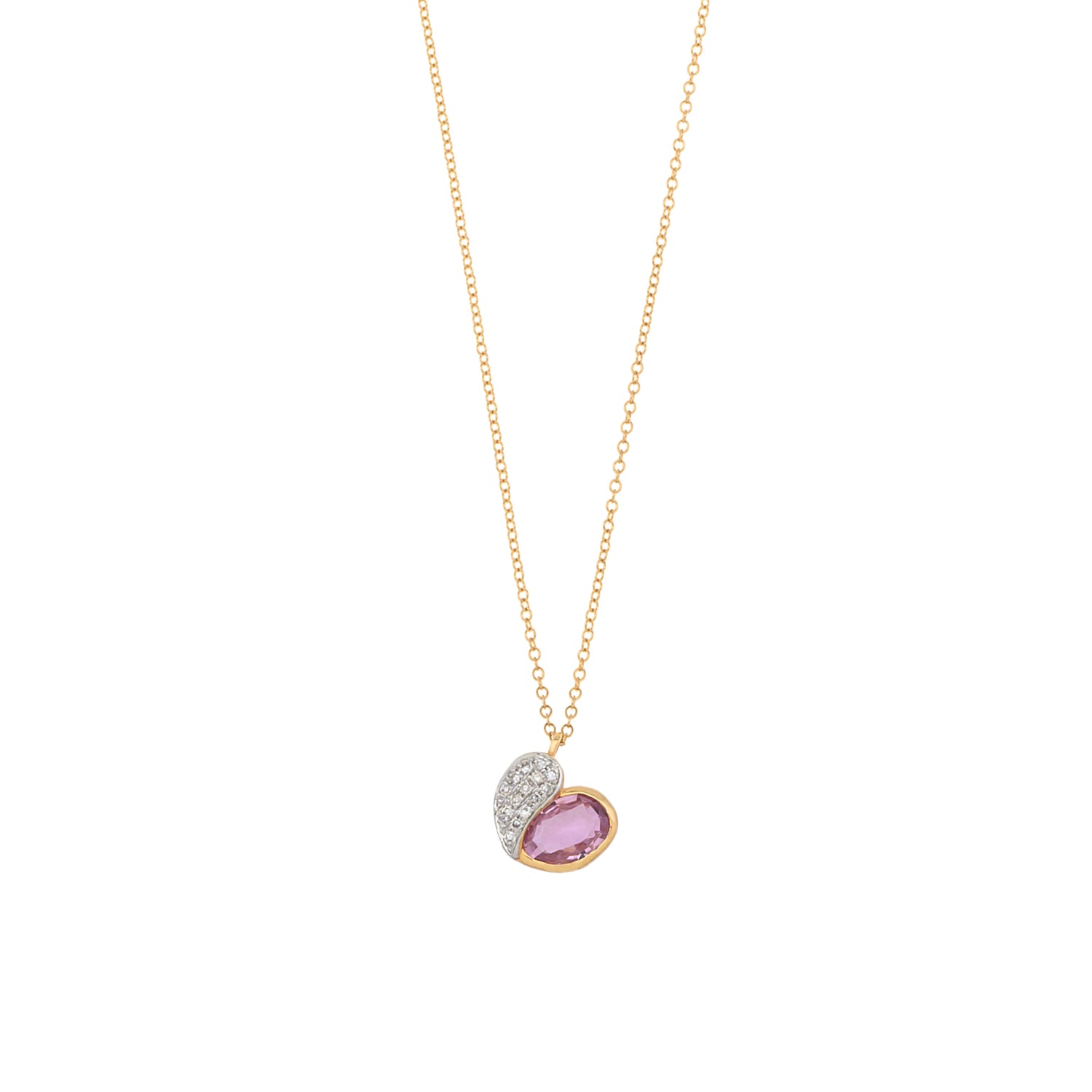 Half Diamond Heart Necklace