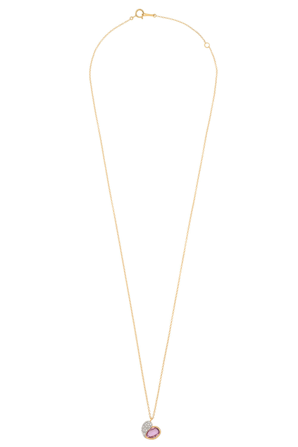 Half Diamond Heart Necklace