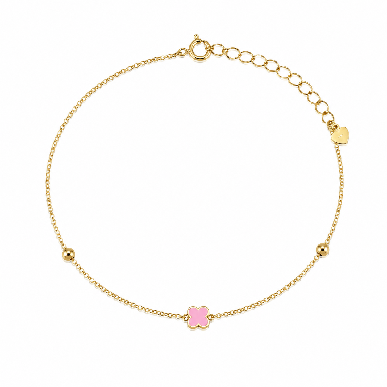 Pink Butterfly Gold Bracelet