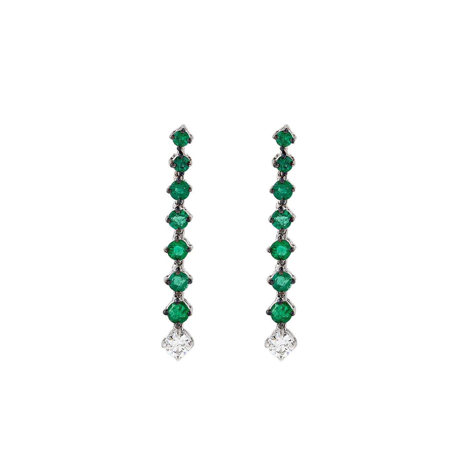 Emerald riviera diamond earrings