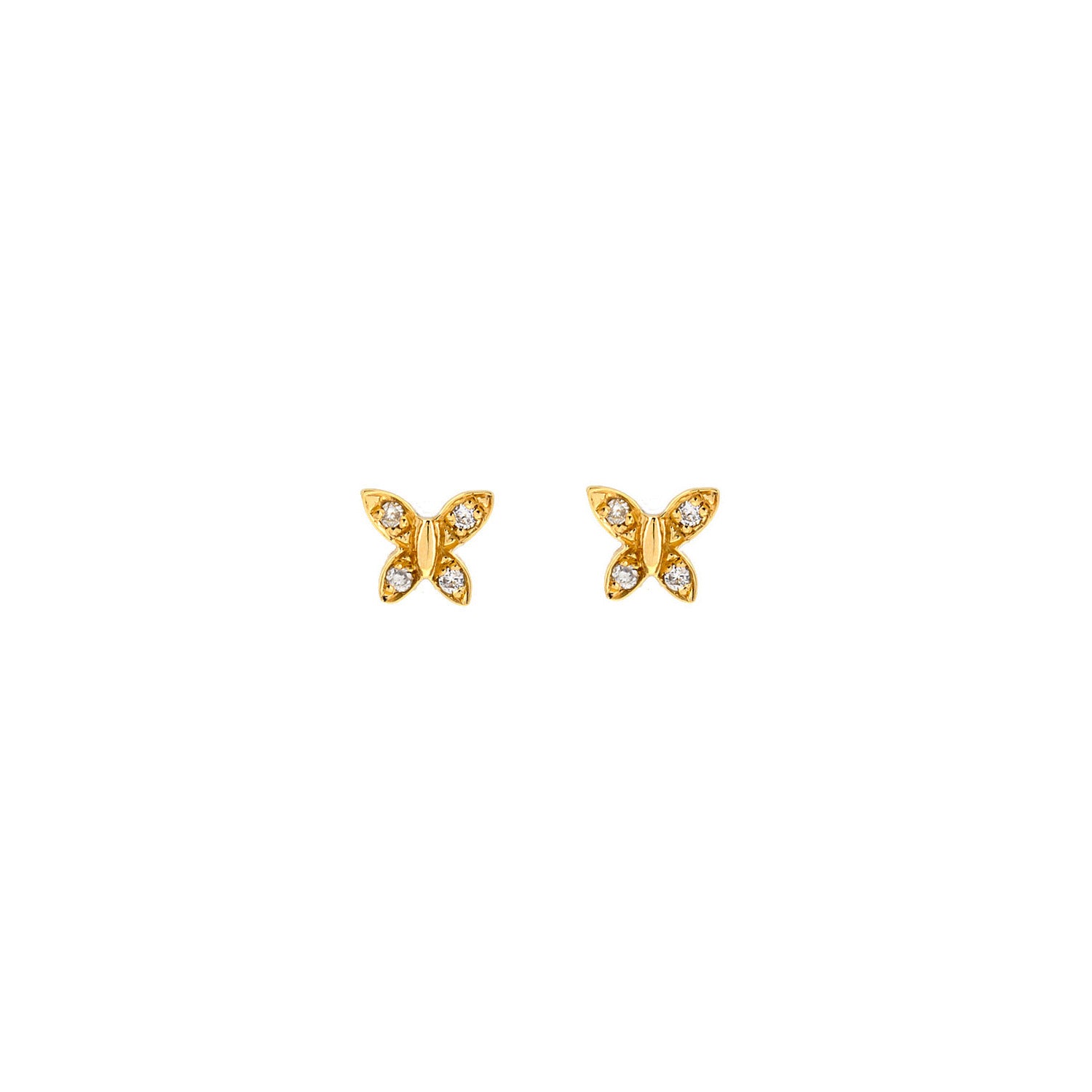 Butterfly diamond stud earrings