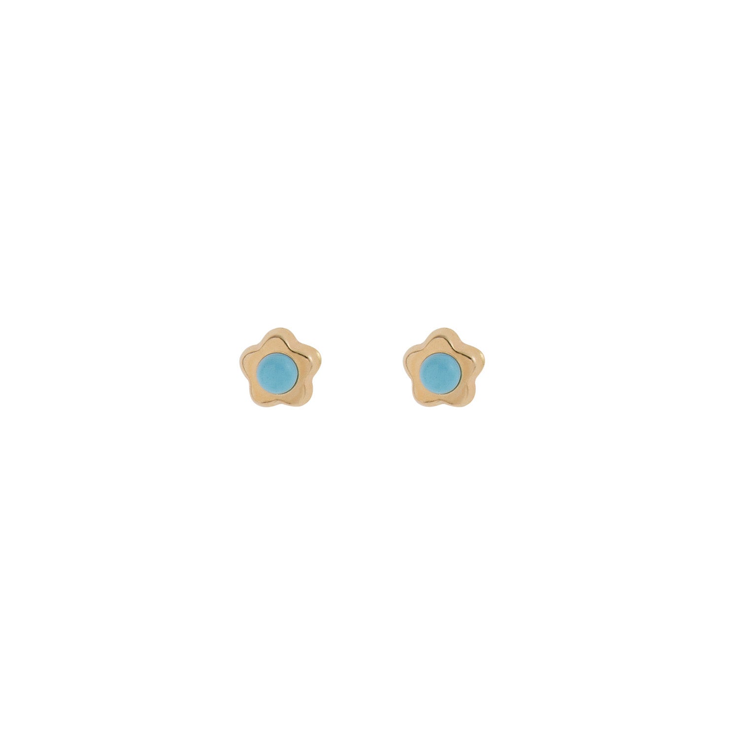 Flower Stud Earrigns with Turquoise