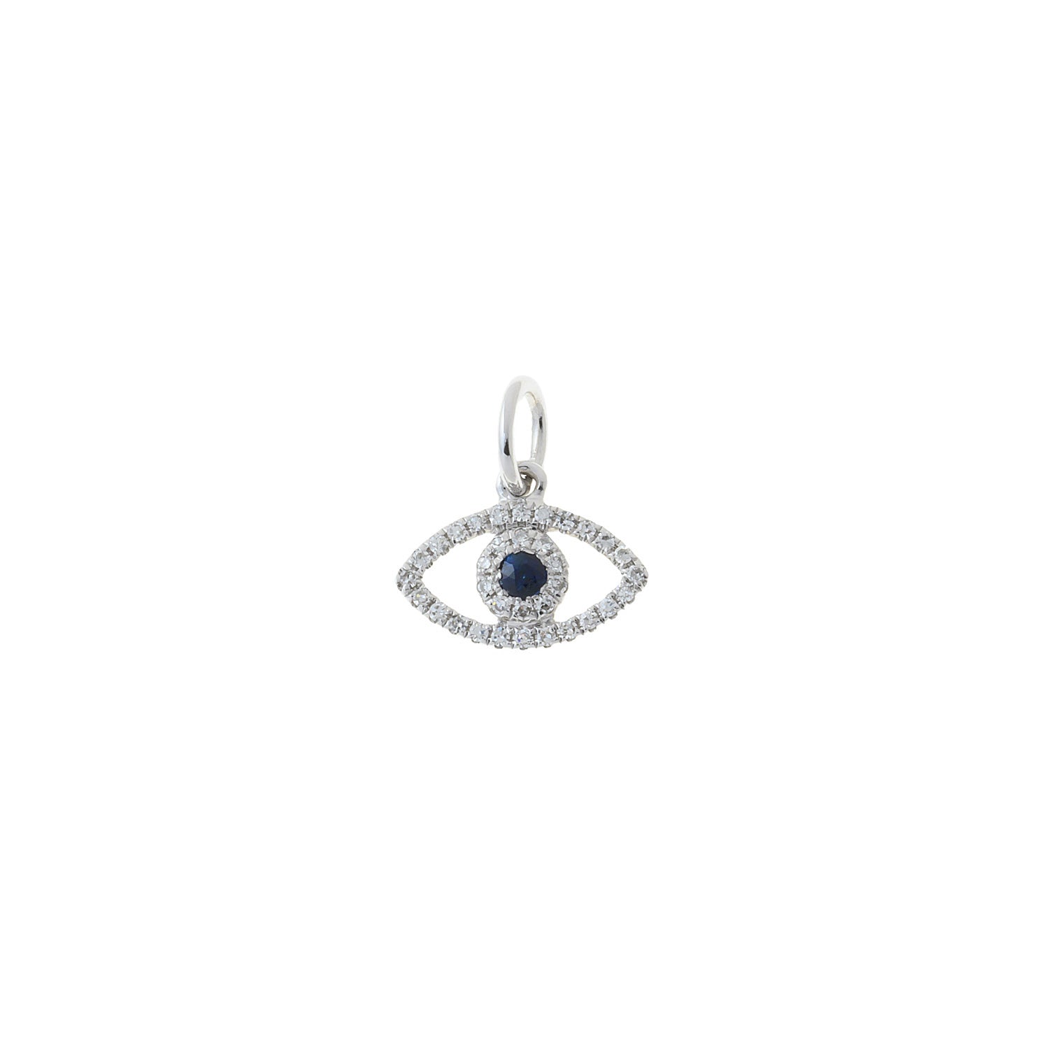 Evil Eye pendant with Diamonds & Sapphire