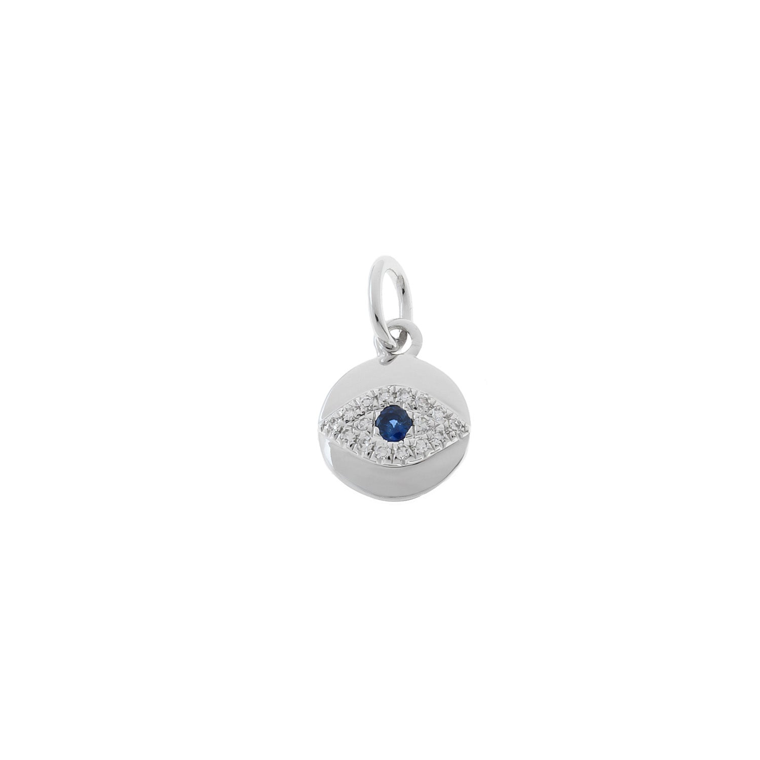 Mini Evil Eye pendant with Diamonds & Sapphire