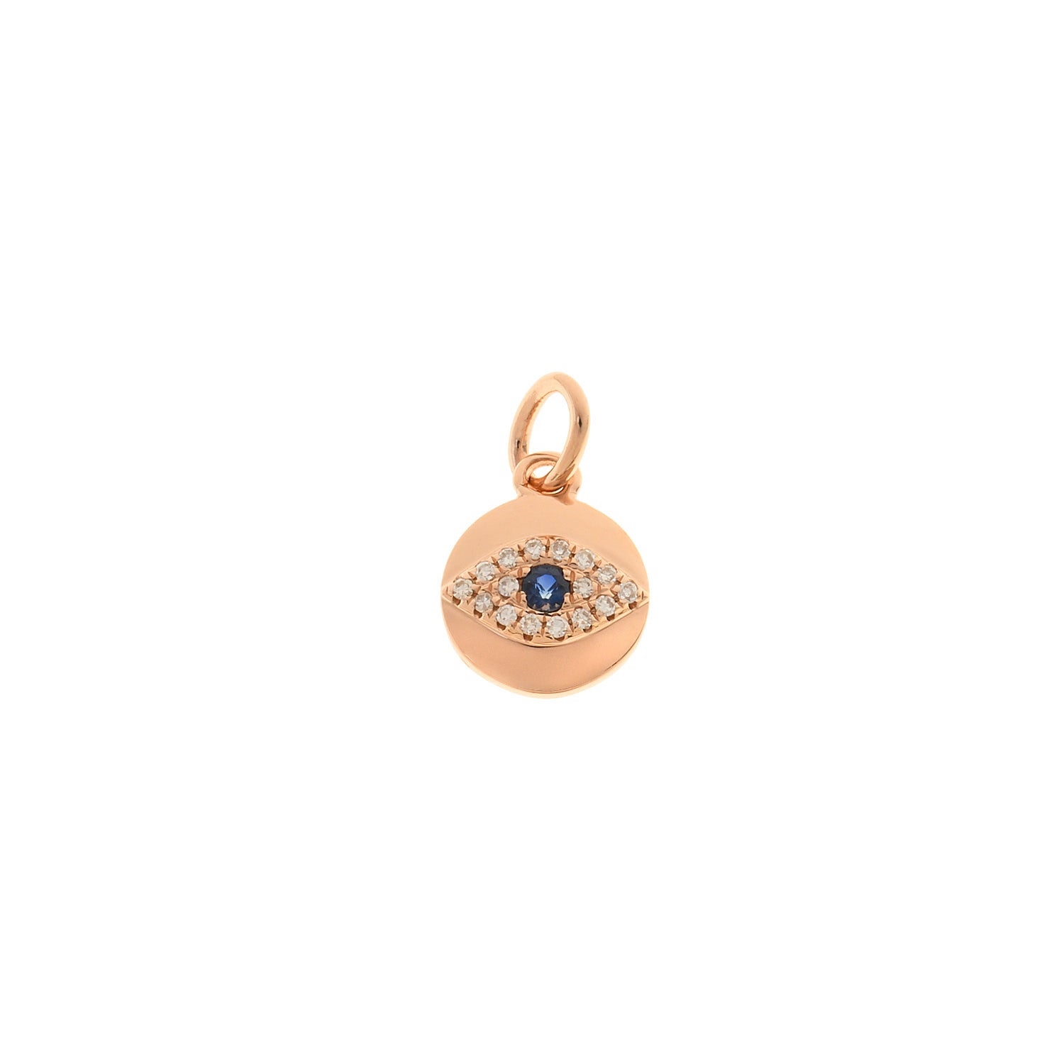 Mini Evil Eye pendant with Diamonds & Sapphire