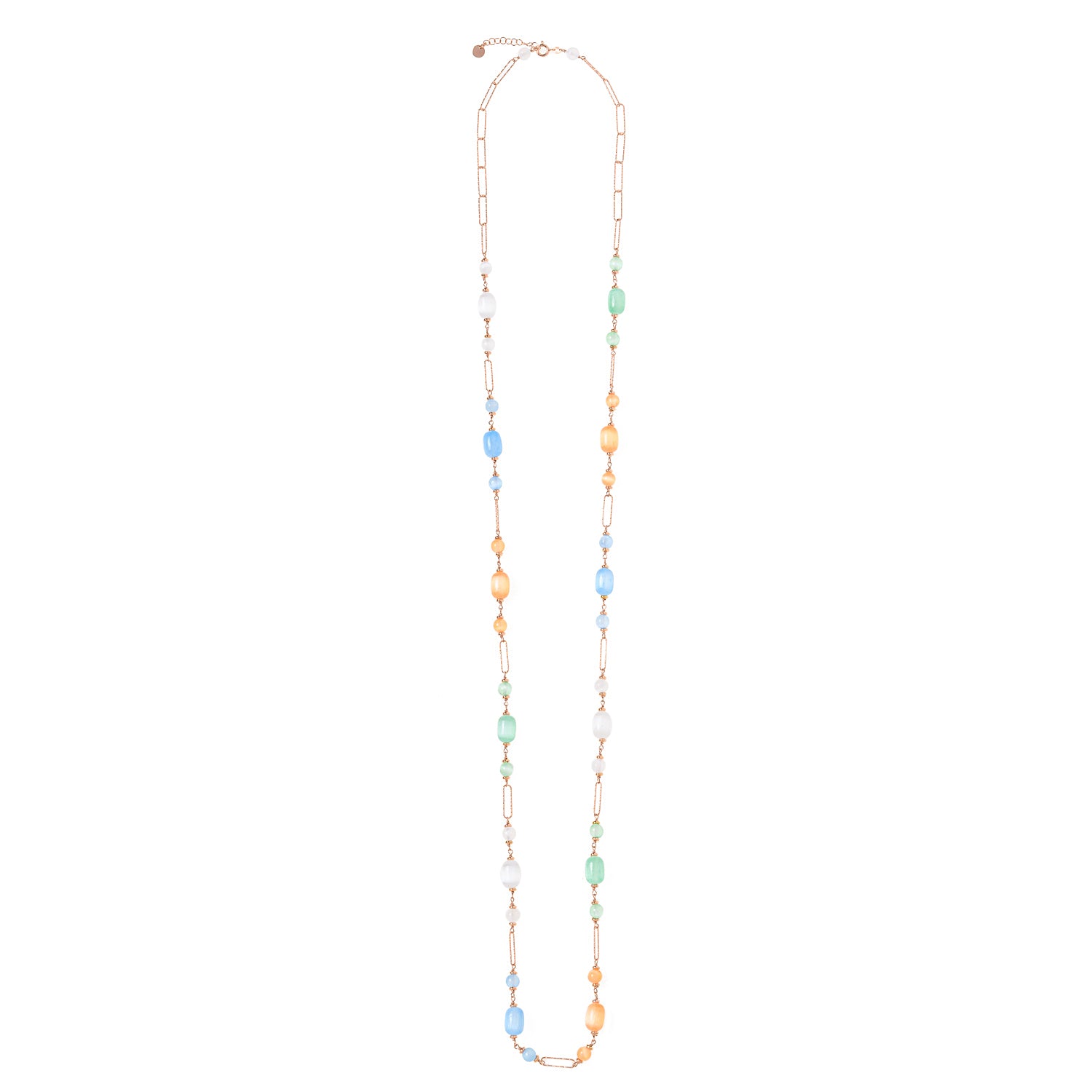 Opal color silver necklace