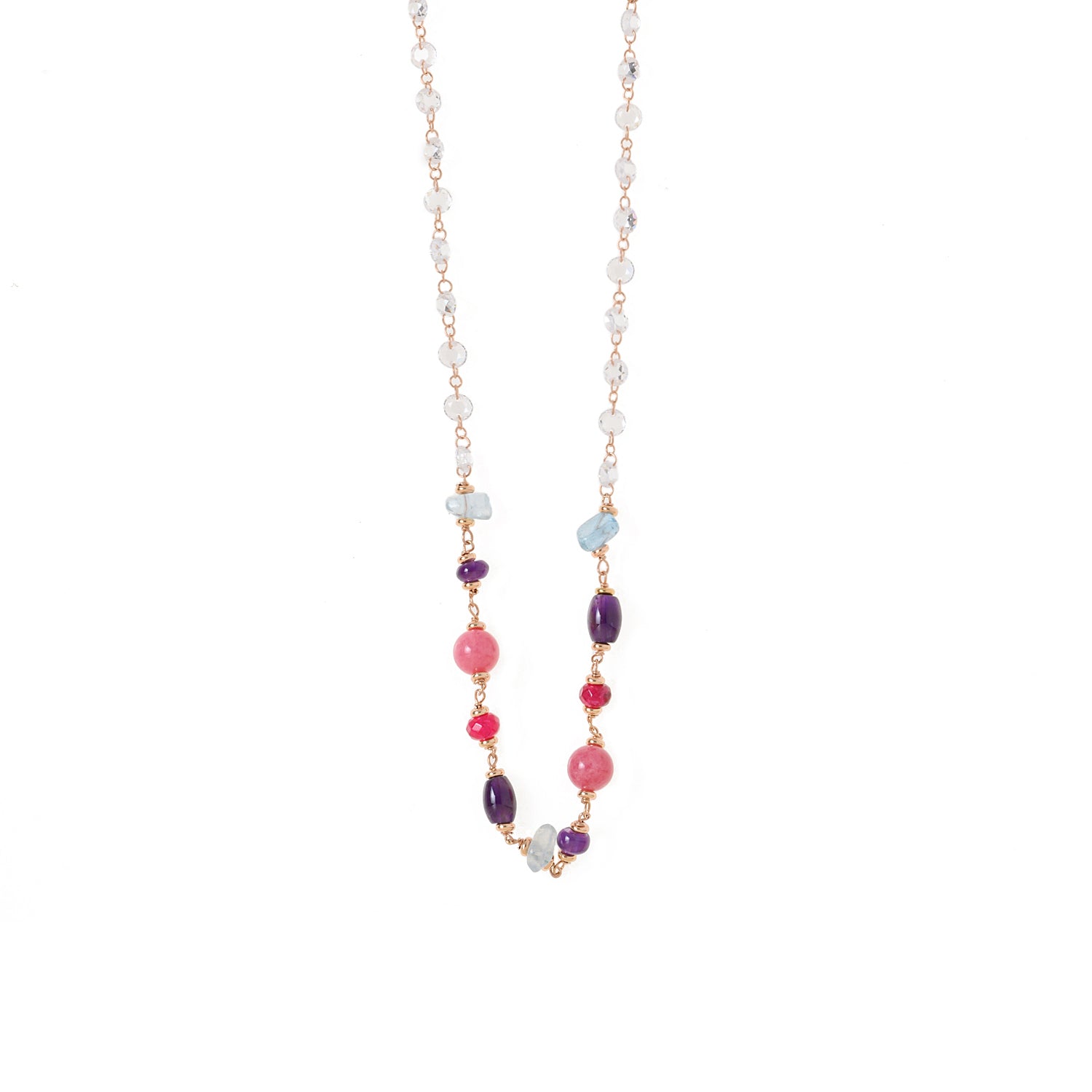 Multi color stone necklace