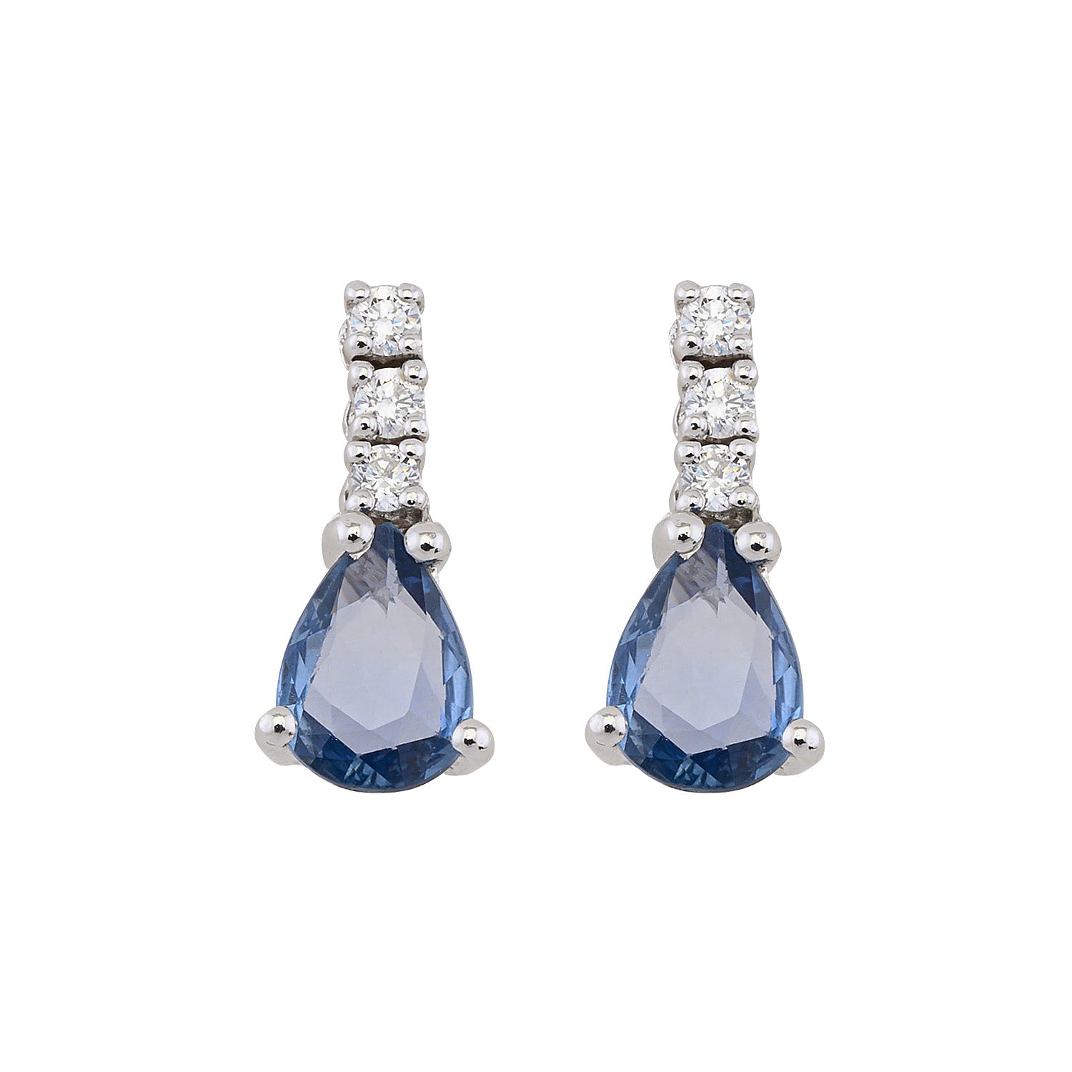 Pear Diamond & Sapphire Earrings
