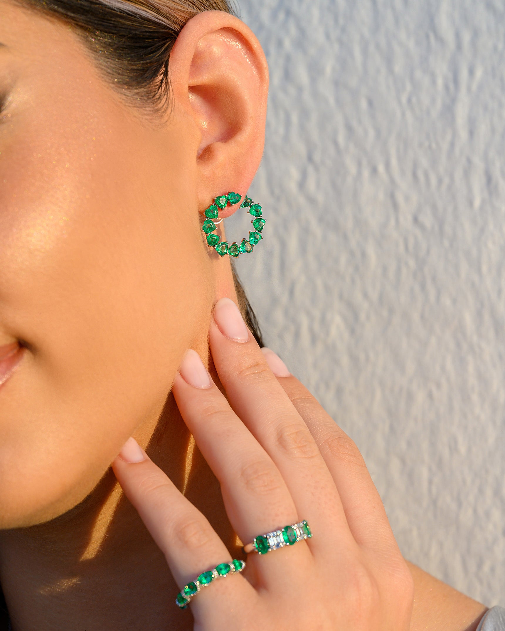 Heart Emerald Earrings