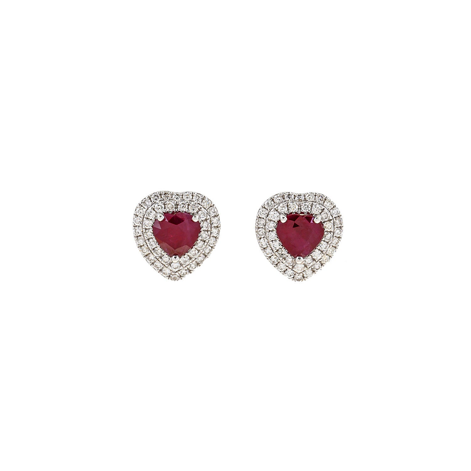 Ruby Heart Earrings