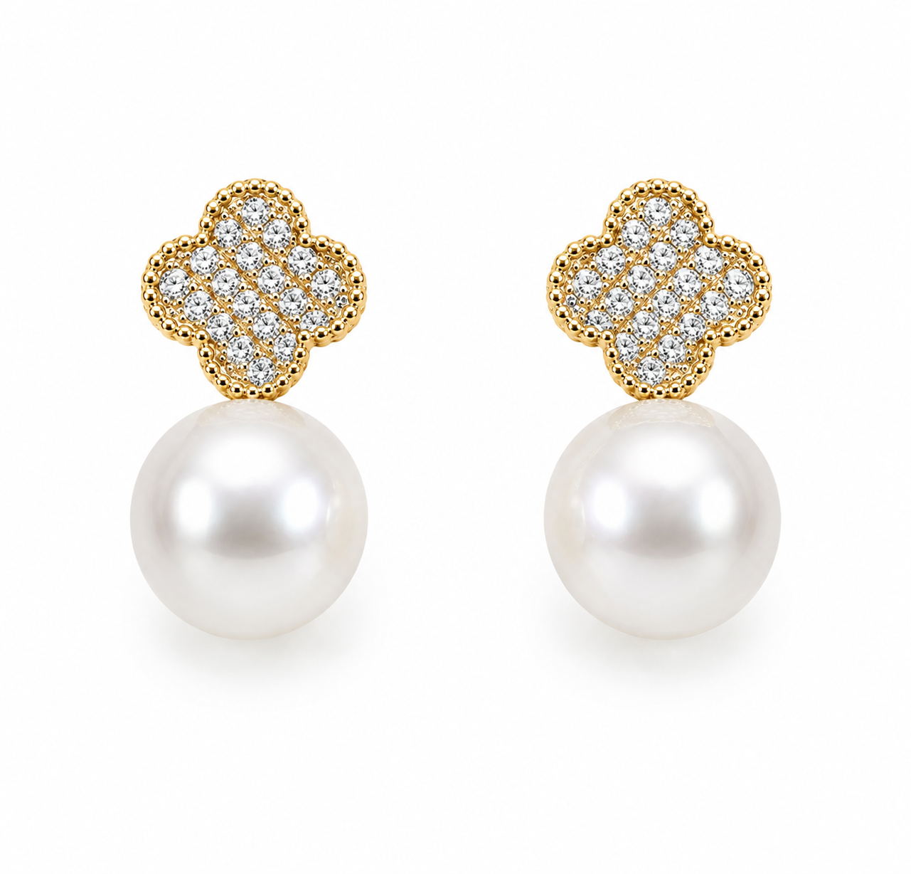 Diamond Pearl Earrings