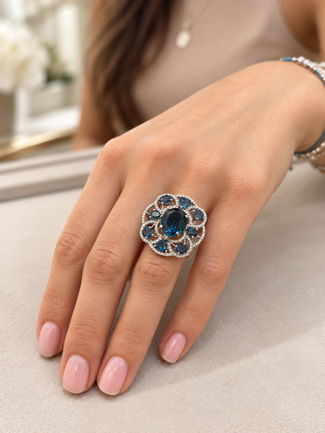 London Blue Diamond Ring