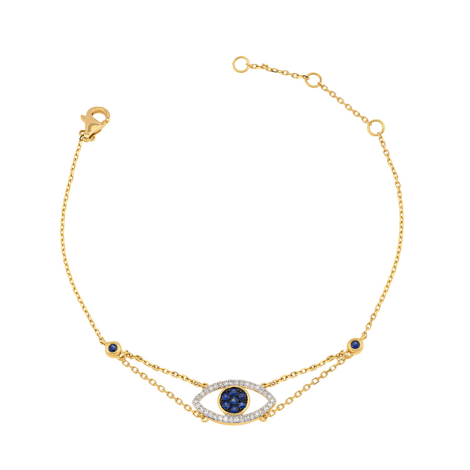 Blue Sapphire Evil Eye chain Bracelet