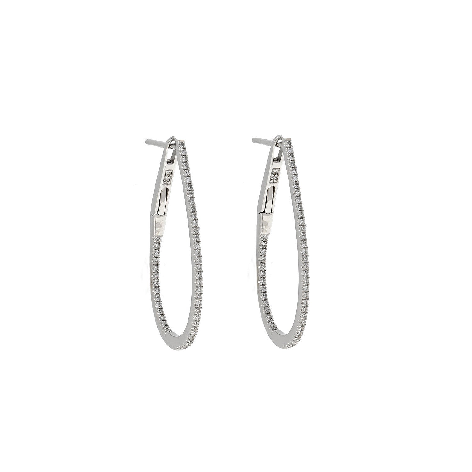 Oval diamond hoops