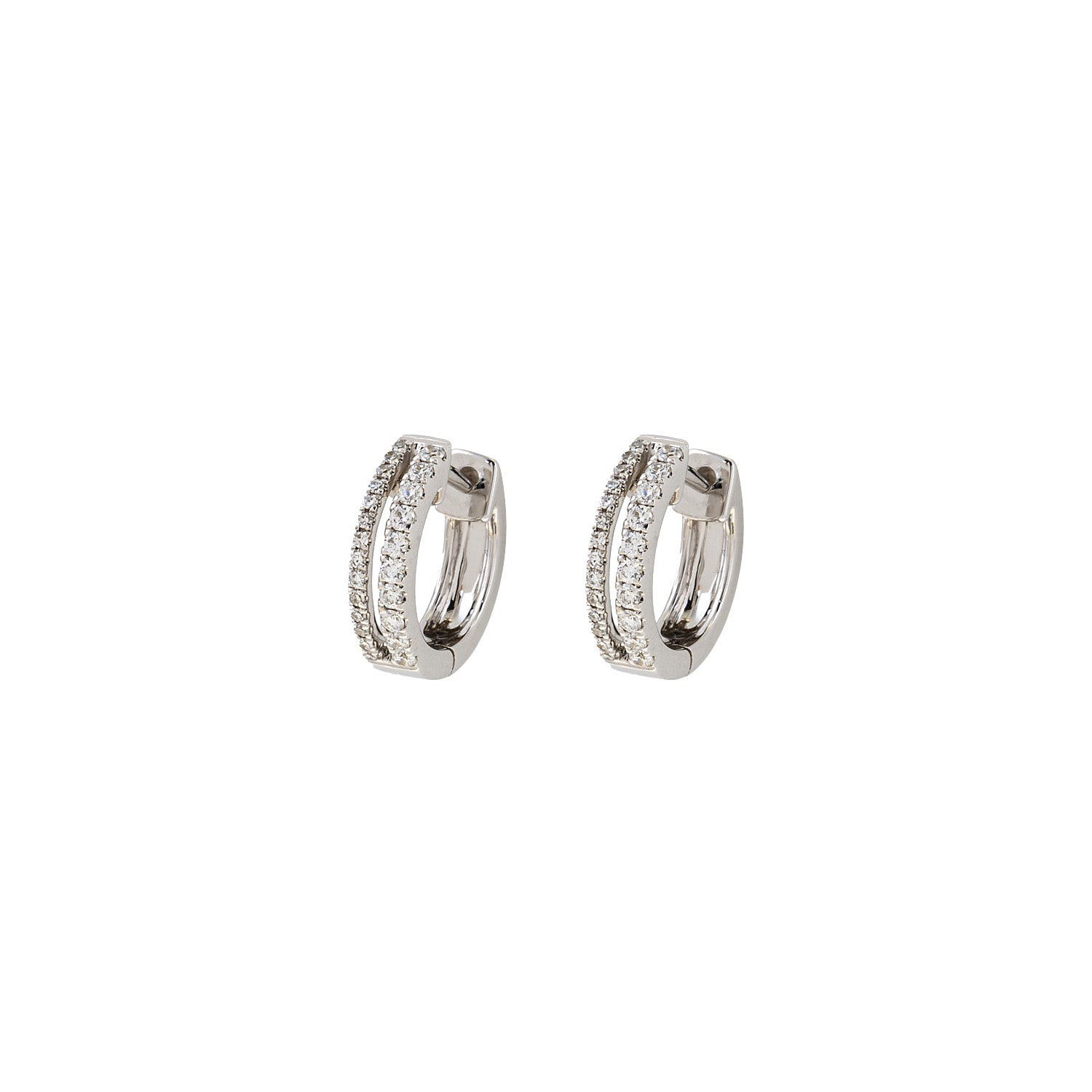 Double diamond riviera hoops