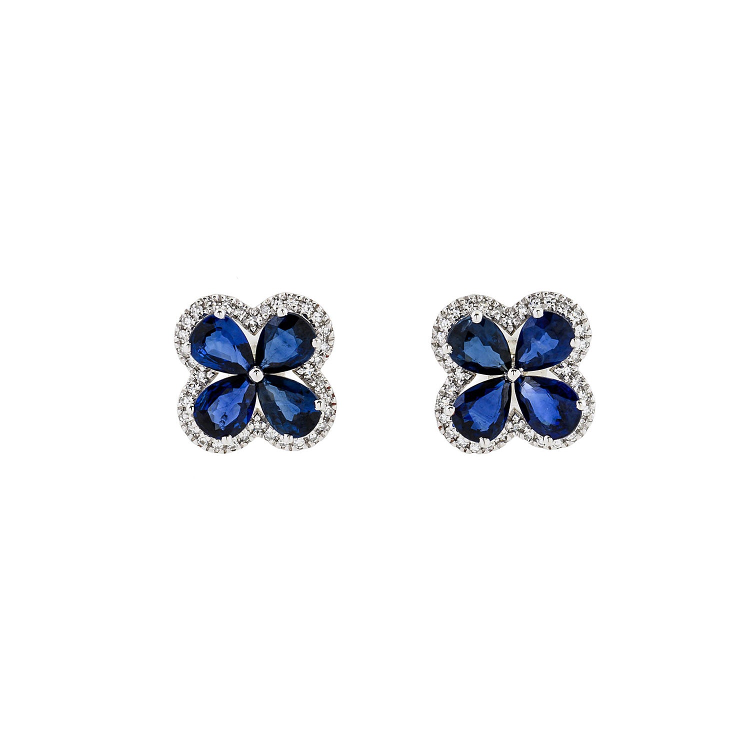 Sapphire Flower Stud Earring