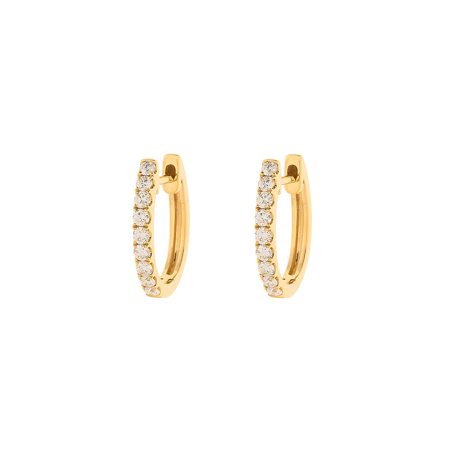 Oval Diamond Hoop Earrings