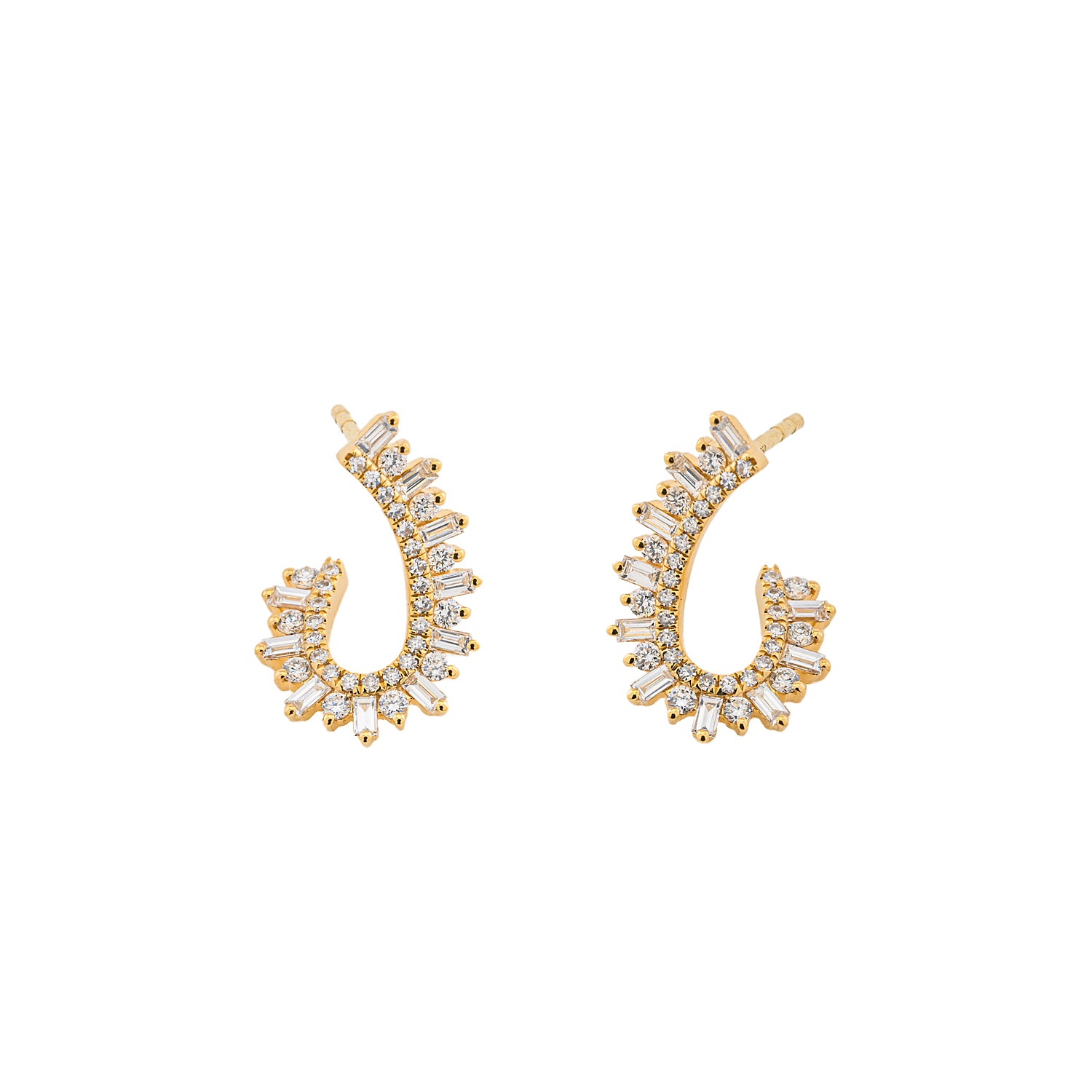 Twisted Baguette Diamond earrings