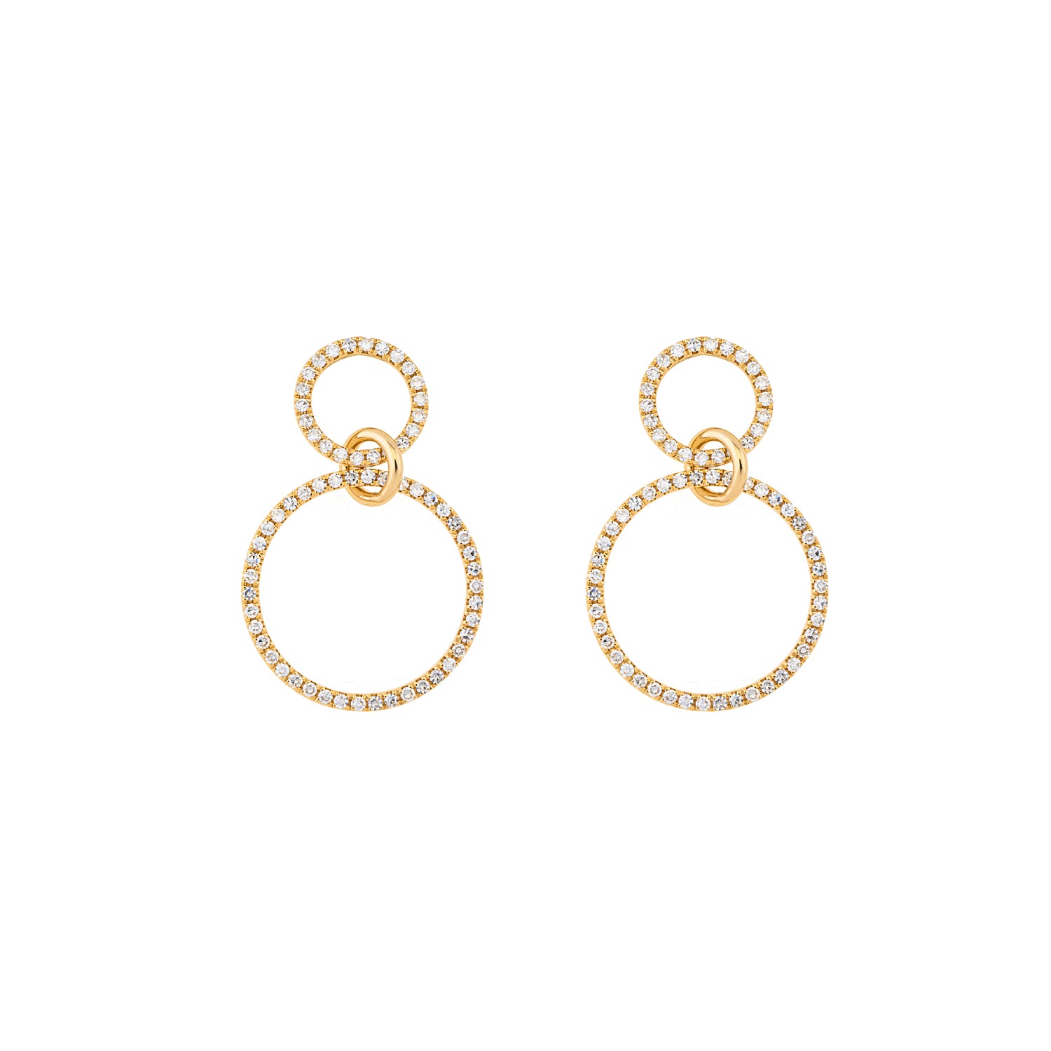 Circle charm Diamond Earrings