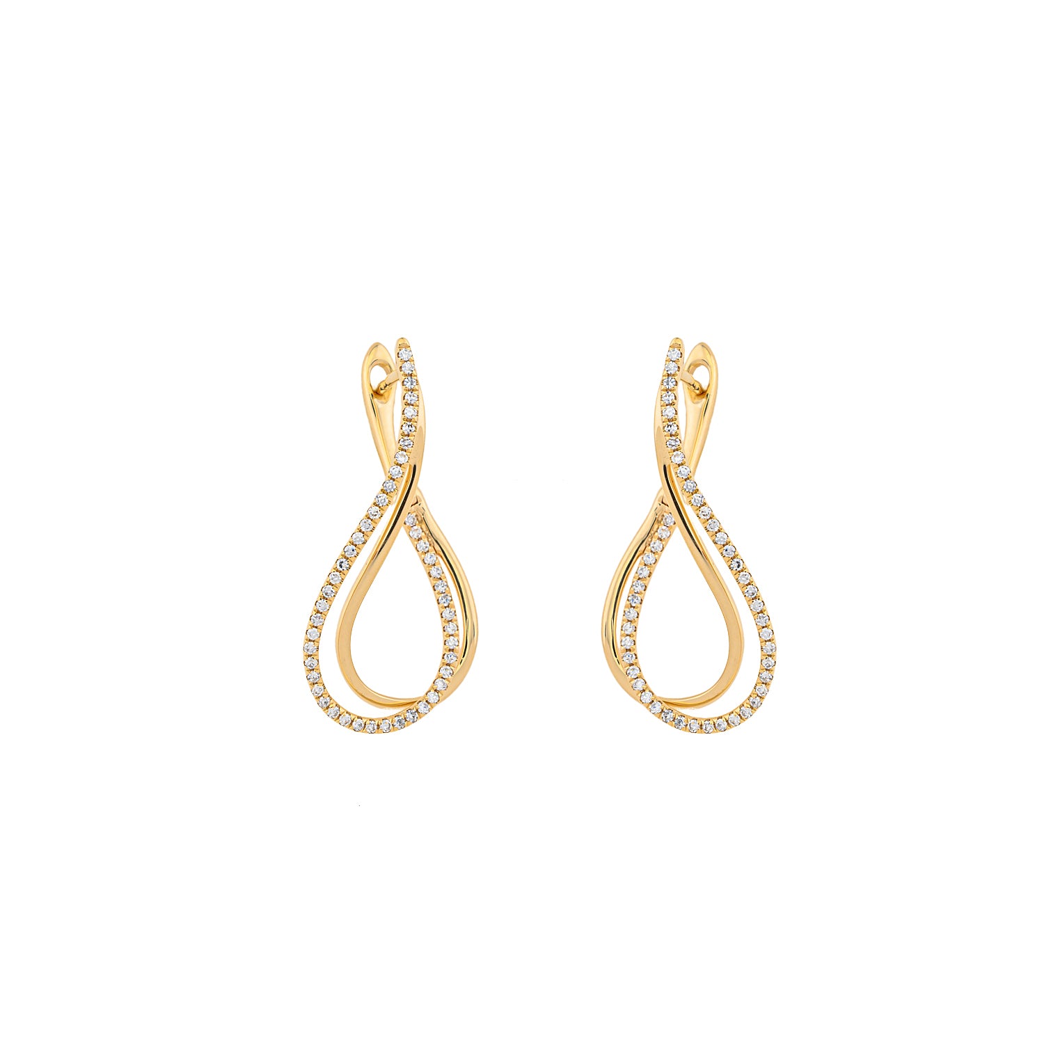 Twisted Drop Diamond Earrings