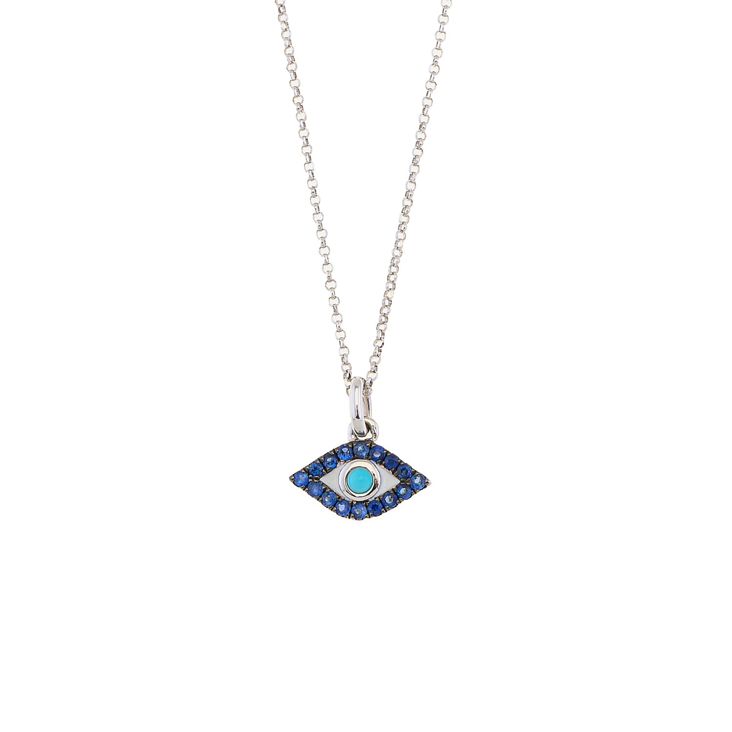 Sapphire and Turquoise Eye Necklace