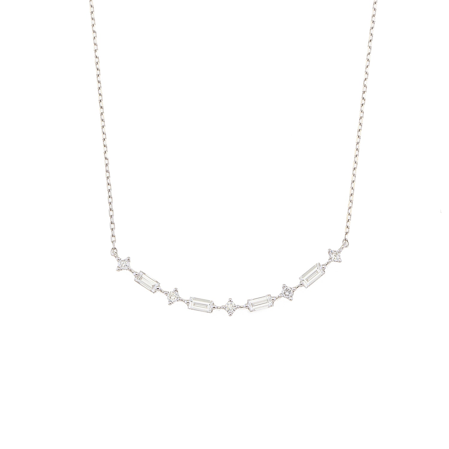 Baguette Bar Diamond Necklace