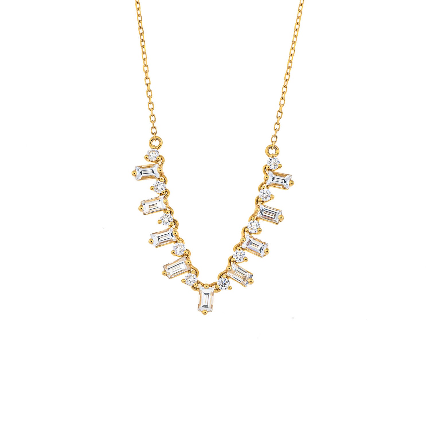 Bagguette Diamond Necklace