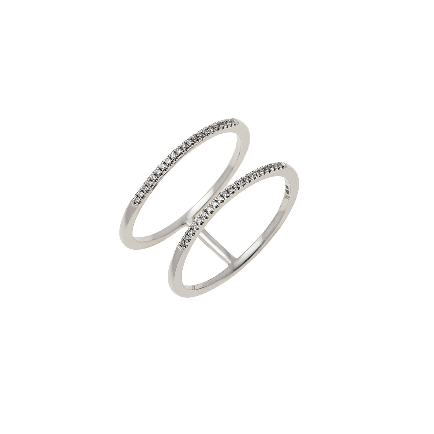 Double Half Diamond Ring Band