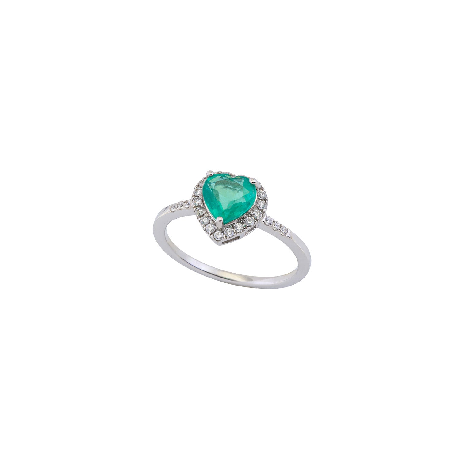 Emerald Heart Ring with Diamonds