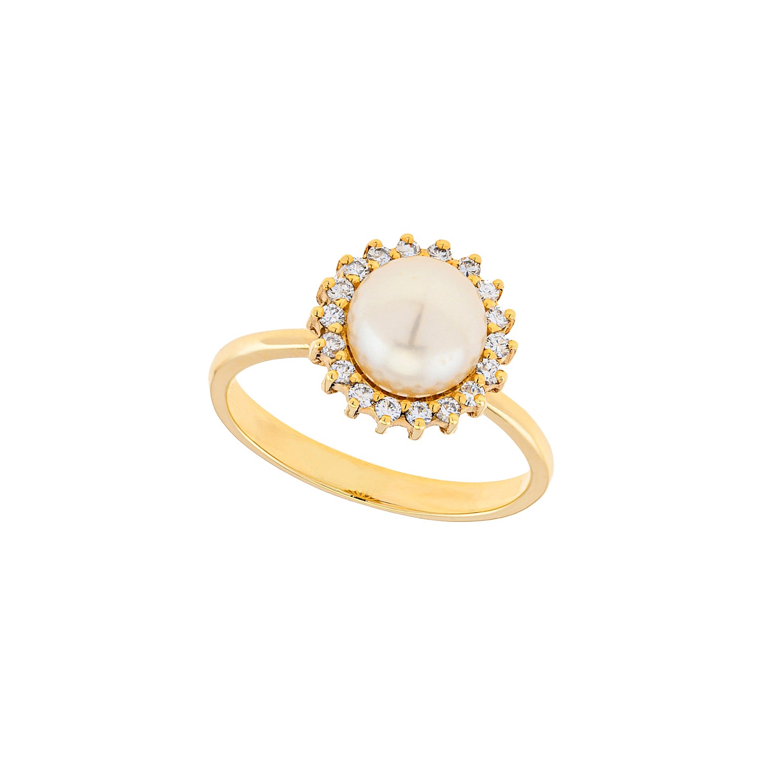 Rosette Pearl Diamond Ring