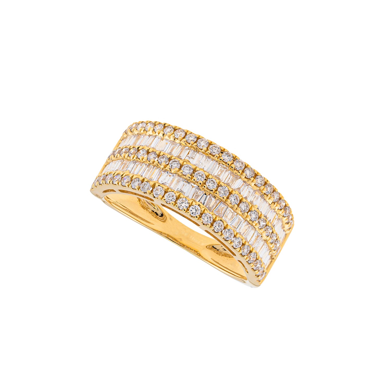 Double Half Eternity Baguette Diamond Ring