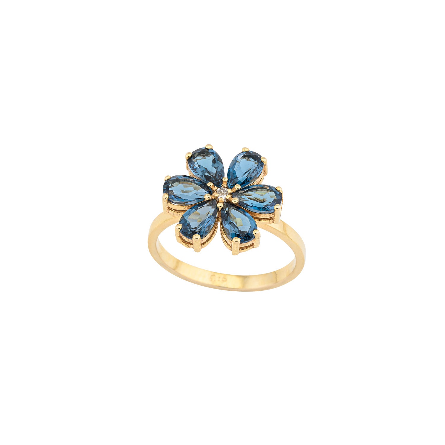 London Blue Daisy Ring