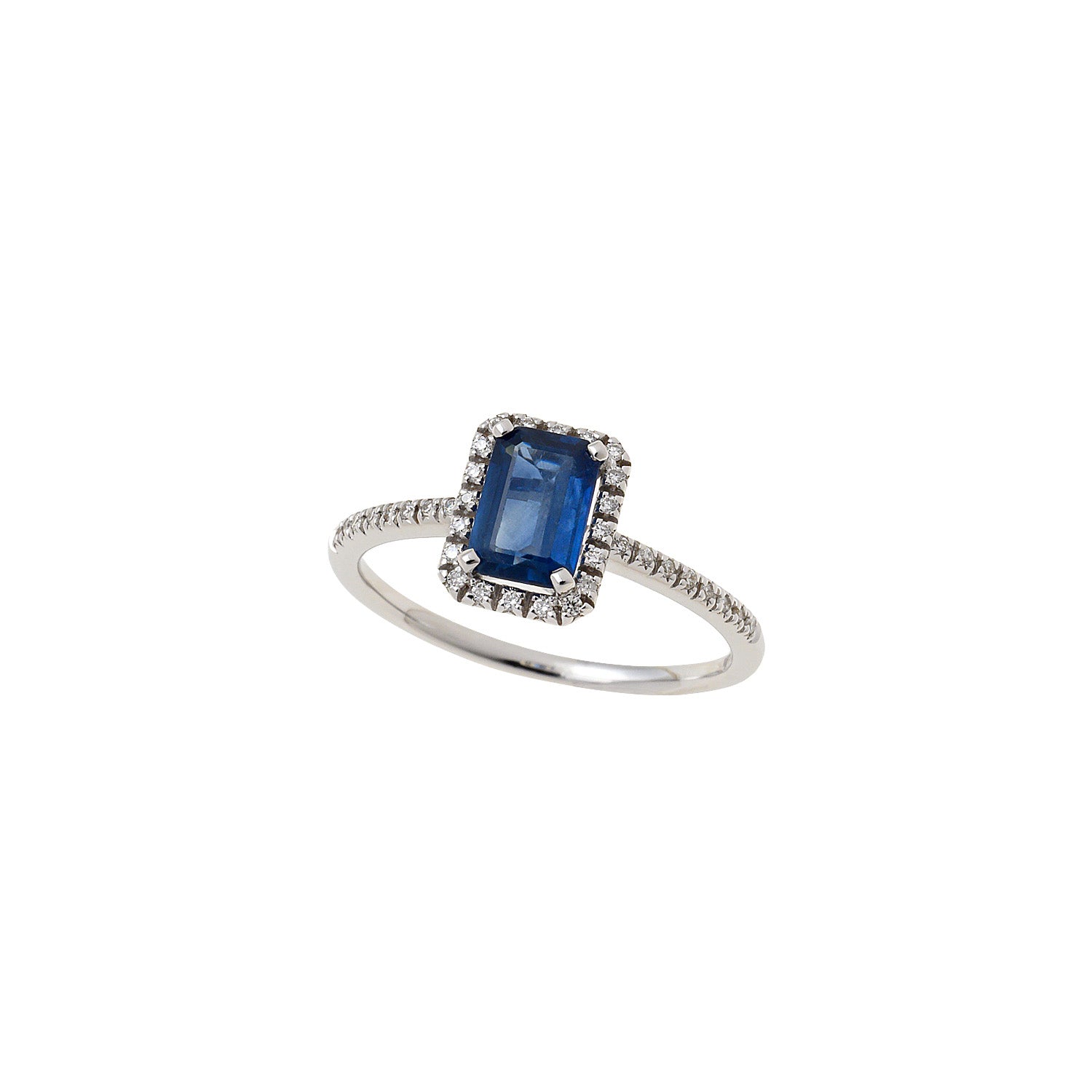 Sapphire rosette diamond ring