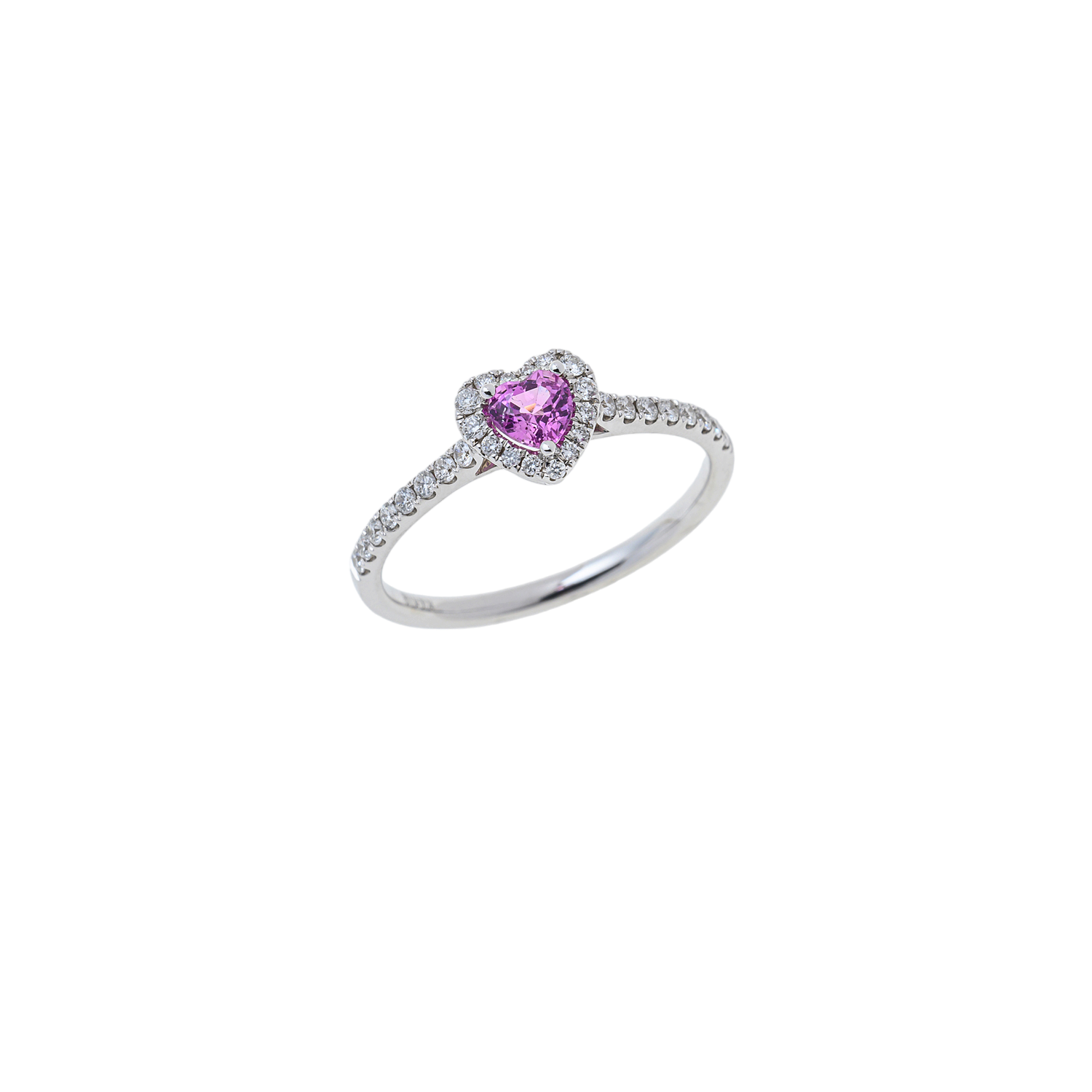 Pink Sapphire Heart Ring