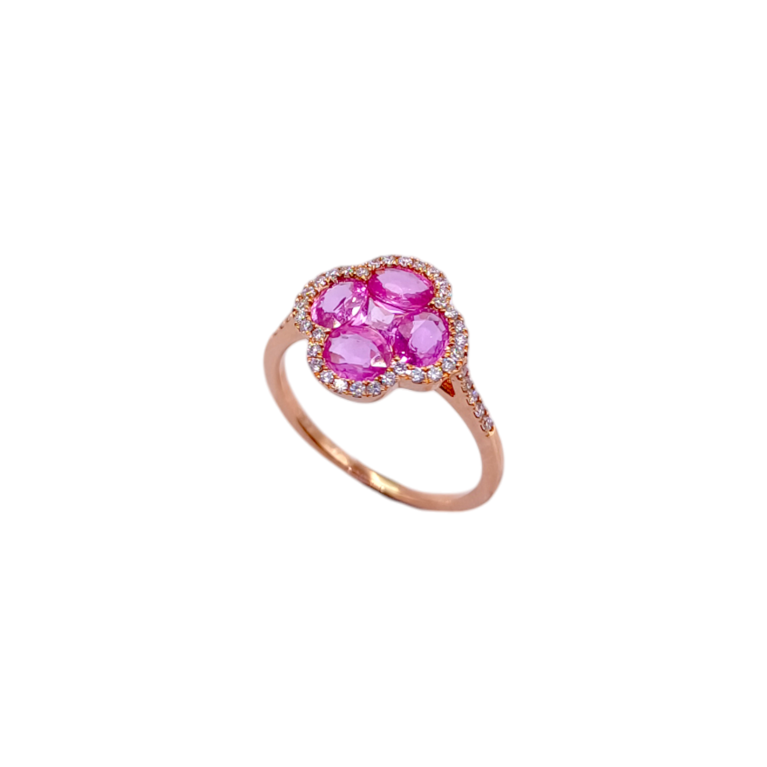 Pink Sapphire and Diamond Ring