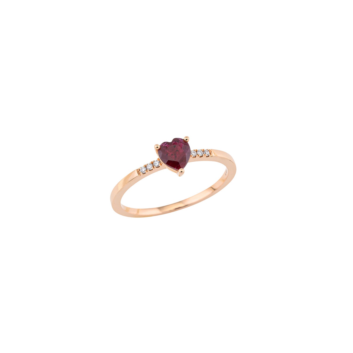 Ruby Diamond Heart Ring
