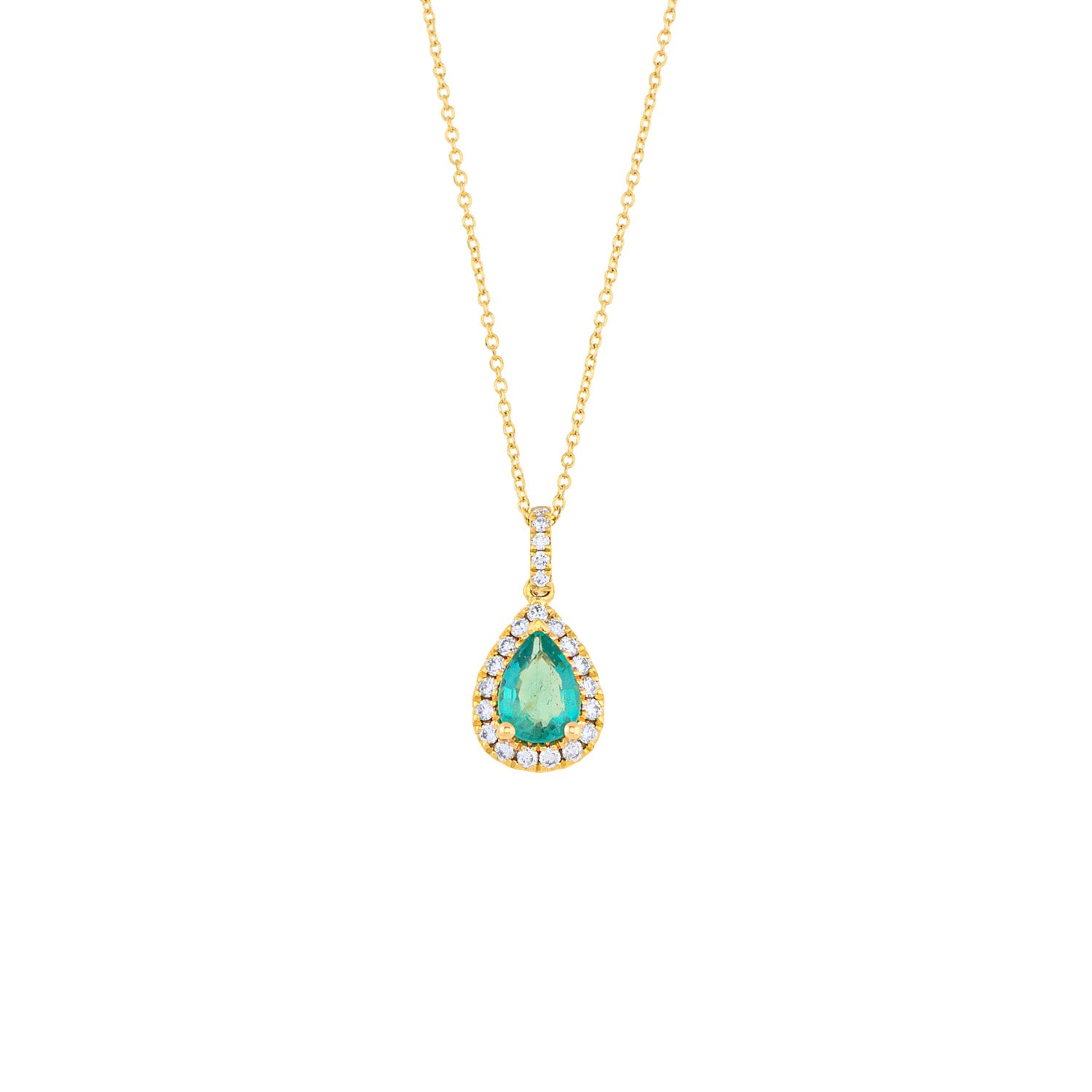 Teardrop Emerald with Diamond