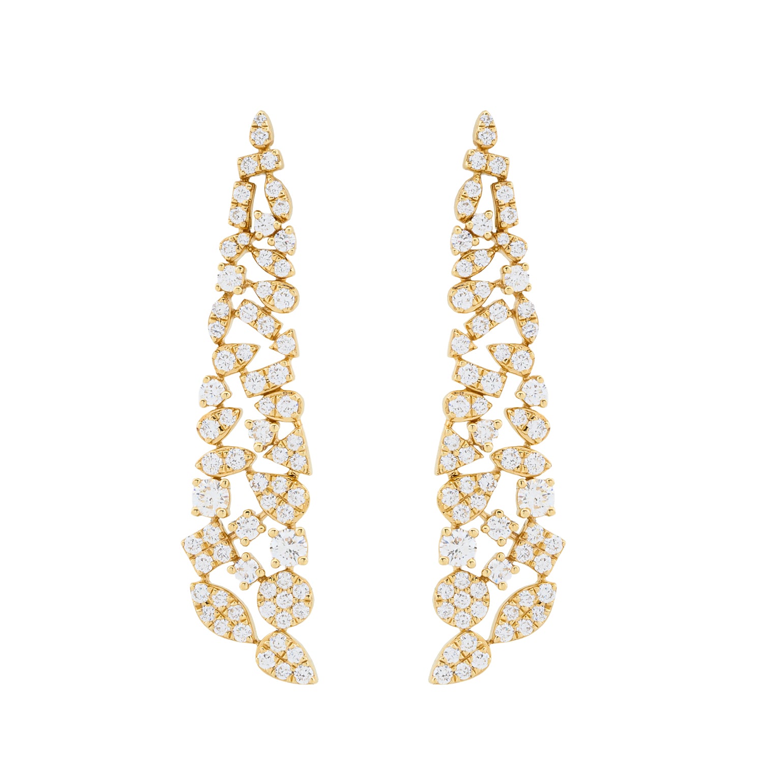 Diamond Mosaic long earrings